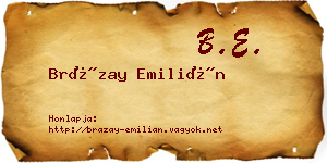 Brázay Emilián névjegykártya